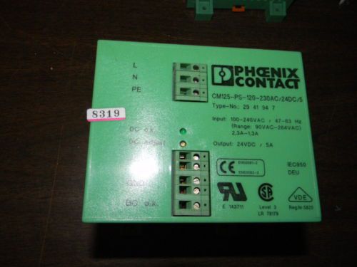 Phoenix Contact CM125-PS-120-230AC/24DC/5, Input 100-240VAC, Output 24 VDC 5A