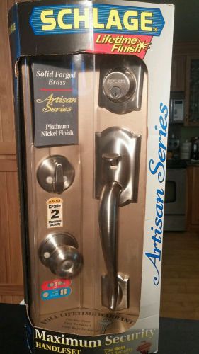 Schlage Artisan Series Maximum Security HandleSet Door Knob Solid Brass Nickle F