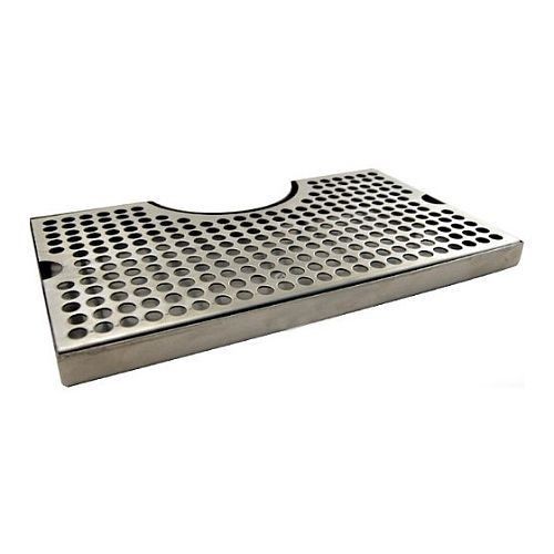 Stainless Steel Drip Tray with Cutout for Tower - Large 12&#034; x 7&#034; Beer Drip