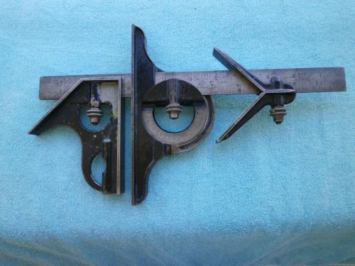 Starrett 4 piece combination square   12 inch  no. 4 grad no. 490 protractor for sale