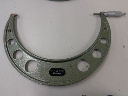 MITUTOYO 10-11&#034; OUTSIDE MICROMETER NO. 103-225A .0001 GRADS   STK 9249