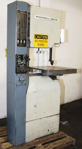 20&#034; Thrt 12&#034; H Rockwell-Delta 28-345 VERTICAL BAND SAW, Single Phase,2 HP Vari-D