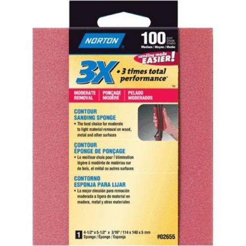 100 Grit High Performance Contour Sanding Sponge Norton Paint Sundries 2655