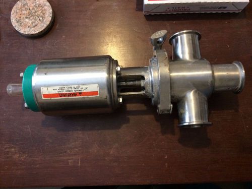 Tri clover sanitary air actuated valve -compression type, stainless - nice! for sale