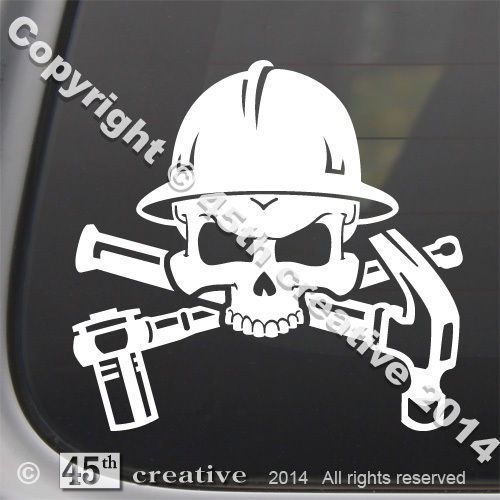 Scaffold Builder Crossbones Decal - scaffolding erector builder skull sticker