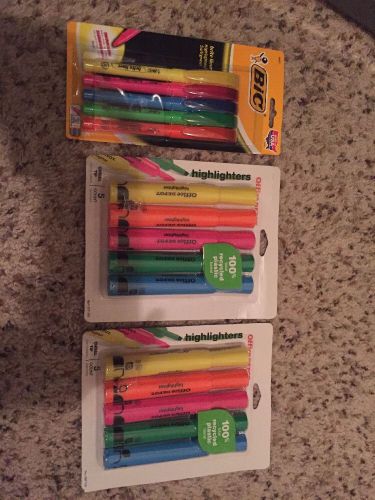 Bic BRITE LINER HIGHLIGHTER 5Color marker Plus 2 Packs Office Depot 15 Total