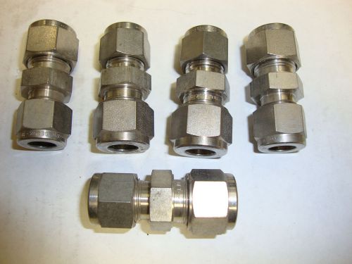 (5) new swagelok ss-10m0-6 316ss 10mm tube union fittings for sale