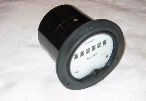 Simpson 55ET Elapsed Time Indicator 99999.9 Hours, 115 V, 60 Hz, CAT # 03580