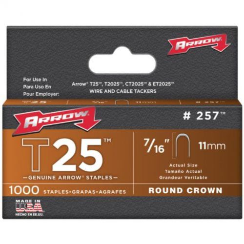 Genuine T25/T2025 7/16&#034; Staples, 1,000-Pack Arrow Staples 257 079055257165