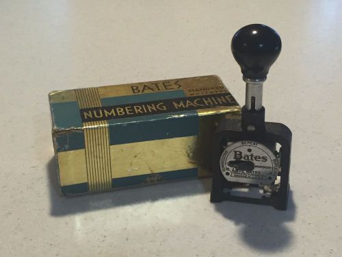 Vintage BATES Standard Movement Numbering Machine 7 Wheel Style E