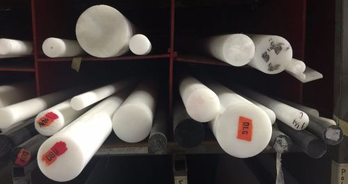 1/2&#034; (.500) Diameter White Delrin Acetal Co-Polymer Round Rod (10 feet in total)