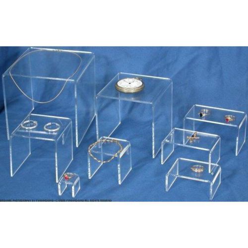 8 Clear Acrylic Jewelry Display Risers