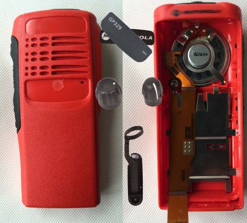 Red case housing with ribbon type cable mic and speaker for motorola gp329 radio for sale