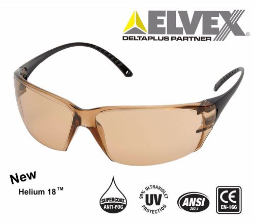 Elvex Helium 18 50% Blue Blocker, ANSI-UV-Anti Fog Ergo Fit Temples SG-59BB50AF