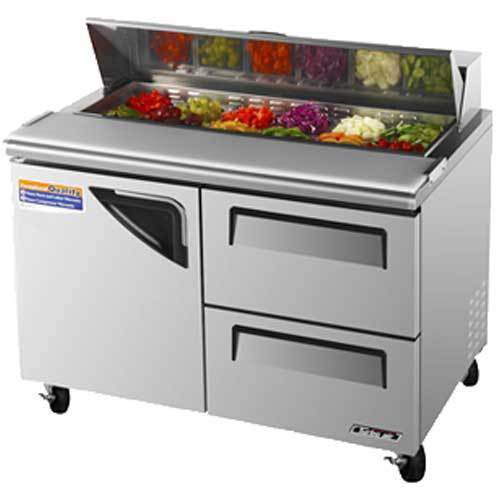 Turbo TST-48SD-D2 Refrigerated Counter, Sandwich Salad Prep Table, 1 Door, (2) D