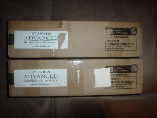 2 Genuine OEM Konica Minolta BizHub 363/423 Toner Cartridges TN-414 Toner Refill