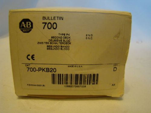 Allen Bradley 700-PKB20  Second Level Contact Deck NIB