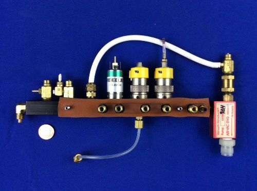 VIDEOJET AIR MANIFOLD With 3-SOLENOID VALVES, VACUUM GENERATOR &amp; NEEDLE VALVES