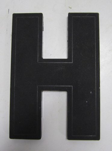 Vtg Wagner Sign Letter &#034;H&#034; Marquee Display Black Plastic Hanging Industrial