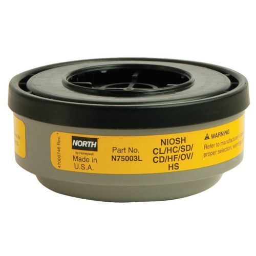 NORTH BY HONEYWELL N75003L Respirator Cartridge,Yellow,Pr (QTY 2) Fast Free Ship