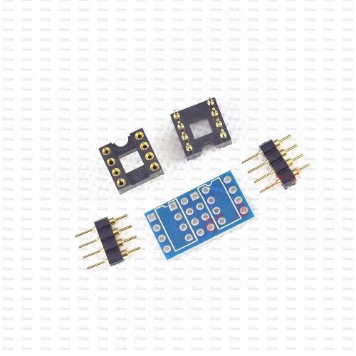 Dual DIP8 to DIP8 Mono Opamp PCB+Pin+Socket for NE5532 OPA627 OPA2132 TL072 P07