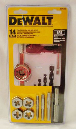 DeWalt Fractional Tap &amp; Large Hexagon Die Set 14 Piece SAE DWA1452 Free Shipping