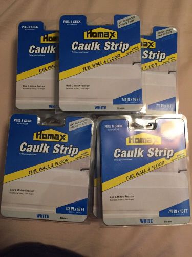 NEW 15 Pack Lot Homax 7/8 X 16 Ft White, Wide Tub &amp; Wall Caulk Strip Free Ship