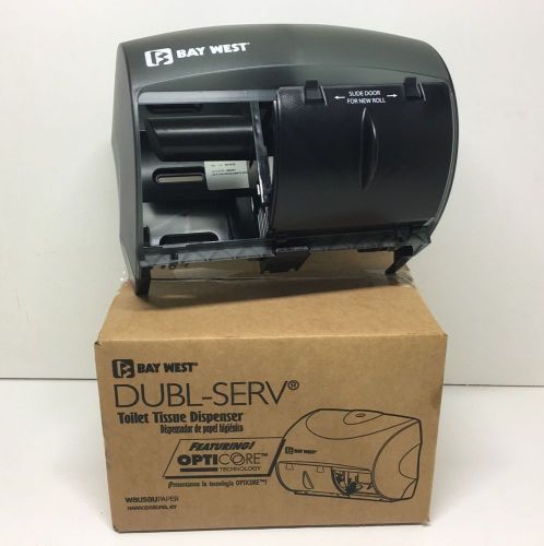 Nib baywest 80200 double 2-roll toilet tissue dispenser silhouette black trans for sale