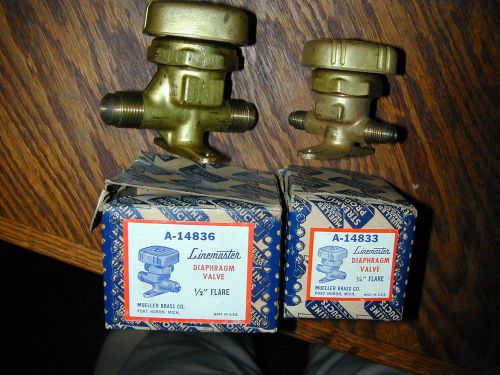 NEW A-14836 MUELLER &amp; A-14833 PACKLESS REFRIG LINE VALVE 1/4&#034; SOLDER-FROST PROOF