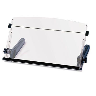 In-Line Freestanding Copyholder, Plastic, 300 Sheet Capacity, Black/Clear