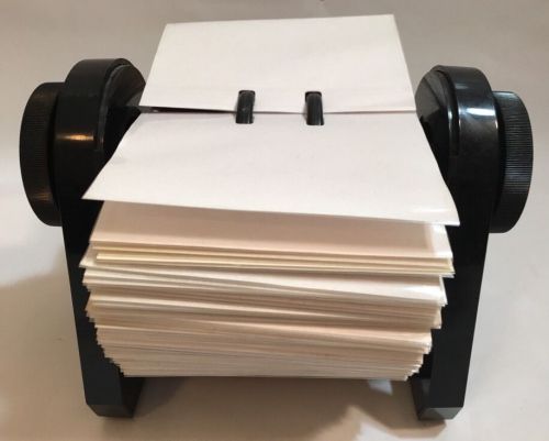 Rolodex RBC-400 Black FLIP Plastic Business Card File Vintage Office MADE IN USA