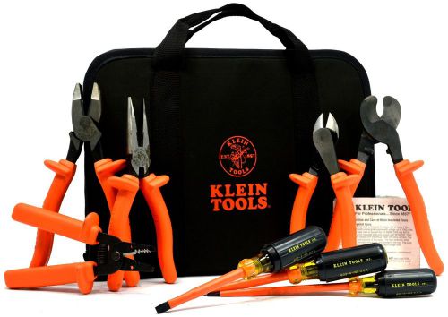 Briefly used klein insulated tools 8-piece set no. 33529 in canvas case pliers + for sale