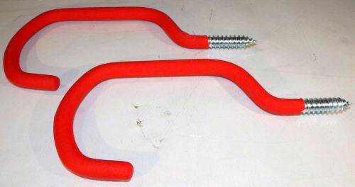 New 2 Piece Heavy Duty Red Bike Hooks 100 Pound Capacity Tekton P/N: 7644