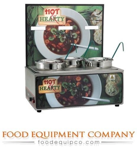 Winco ESM-34HH Soup Merchandiser, &#034;Hot Hearty&#034;, triple 4 qt. insets