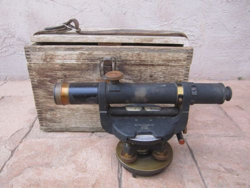 VINTAGE KEUFFEL &amp; ESSER CO. TRANSIT SURVEYOR DUMPY LEVEL WITH WOOD BOX  #111447