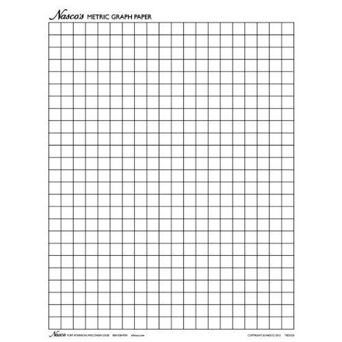 Nasco tb25325t graph paper, 1cm squares, 11 x 8-1/2&#034;, 100 sheets, grades pre-k+ for sale
