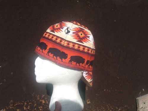 BUFFALO  PATTERN on RUST REVERSABLE WELDING CAP  you pick the SIZE.