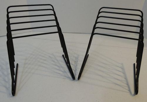 SET OF 2 VERTICAL 5 TIER BLACK WIRE OFFICE DESK PAPER FILE ORGANIZER