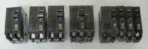 Lot of 8 qob square d circuit breakers 40a 30a 20a (1 , 2 and 3 poles) for sale