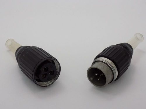 1 set Amphenol Tuchel 3 Pol Connector T3080 &amp; T3079 002 - Male + Female Set -NEW