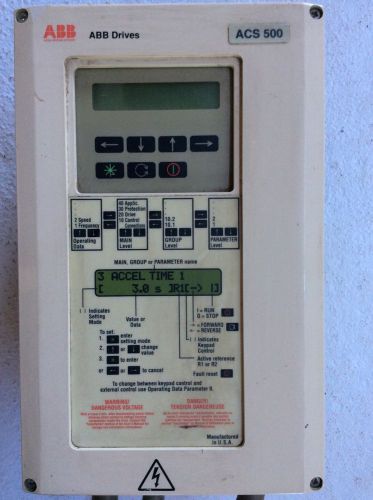 ABB ACS-500 ACS501-002-4-00P2  2-3 HP Variable Frequency Drive