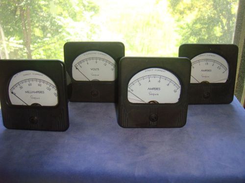 USED vtg LOT Simpson volt milliampere ampere DC meter gauge UNTESTED loose glass