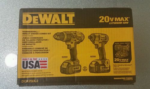 Dewalt dck29ol2  hammerdrill / impact driver combo kit &#034;new&#034; for sale