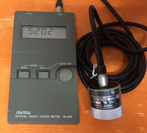 ANRITSU OPTICAL HANDY POWER METER ML96B WITH POWER SENSOR MA911A