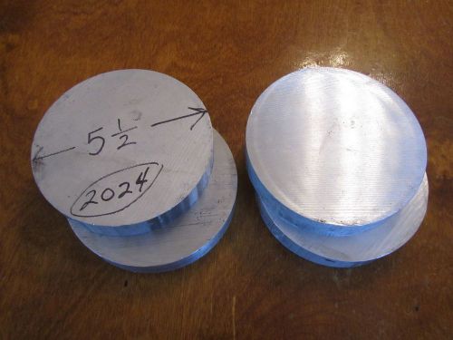 5 1/2&#034; diameter 5.5&#034; Aluminum ROUND Bar Stock 2024 length .950 each, Quantity 4