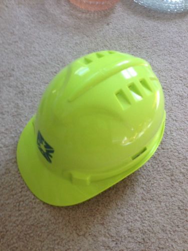 Neon green gateway hard hat, 8 pt suspension, ratchet, ironworker, contruction for sale