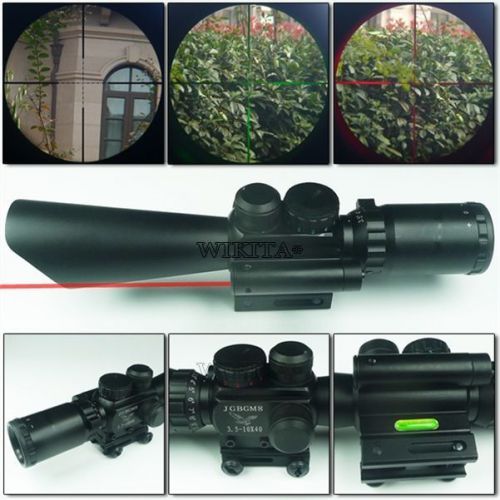 3.5-10x40 laser beam hunting 20mm mount 10 level red green holographic for sale