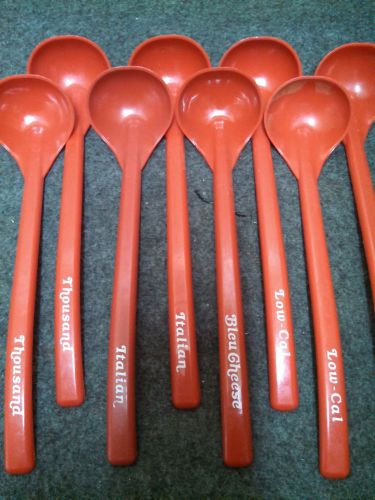 2 oz Ladels LABELED dressings RED Salad Bar Servers LOT of 8