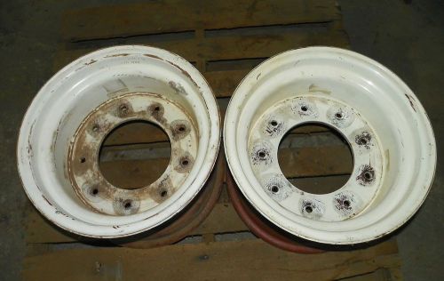 2 Steel Wheels, 16 X W10L, 9 hole x 10.5”, 7.5” hub