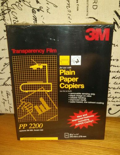 3M Plain Paper Copier Transparency Film 100 Sheets PP2200 Sealed 8.5&#034; x 11&#034;